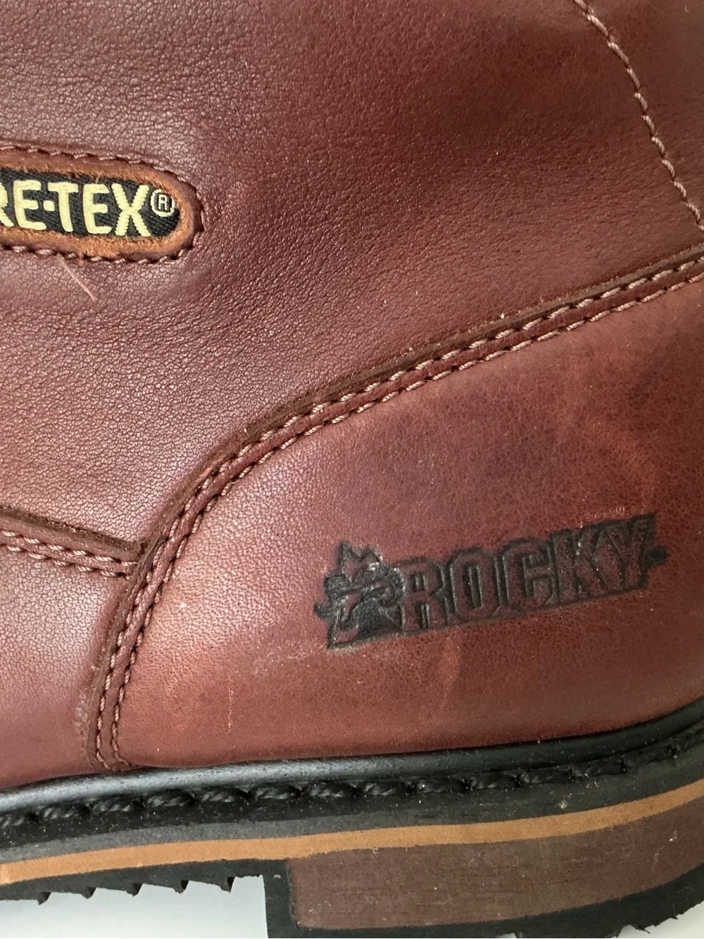 Rocky Chestnut Brown Leather Work Boot Sz 8W Worn Once